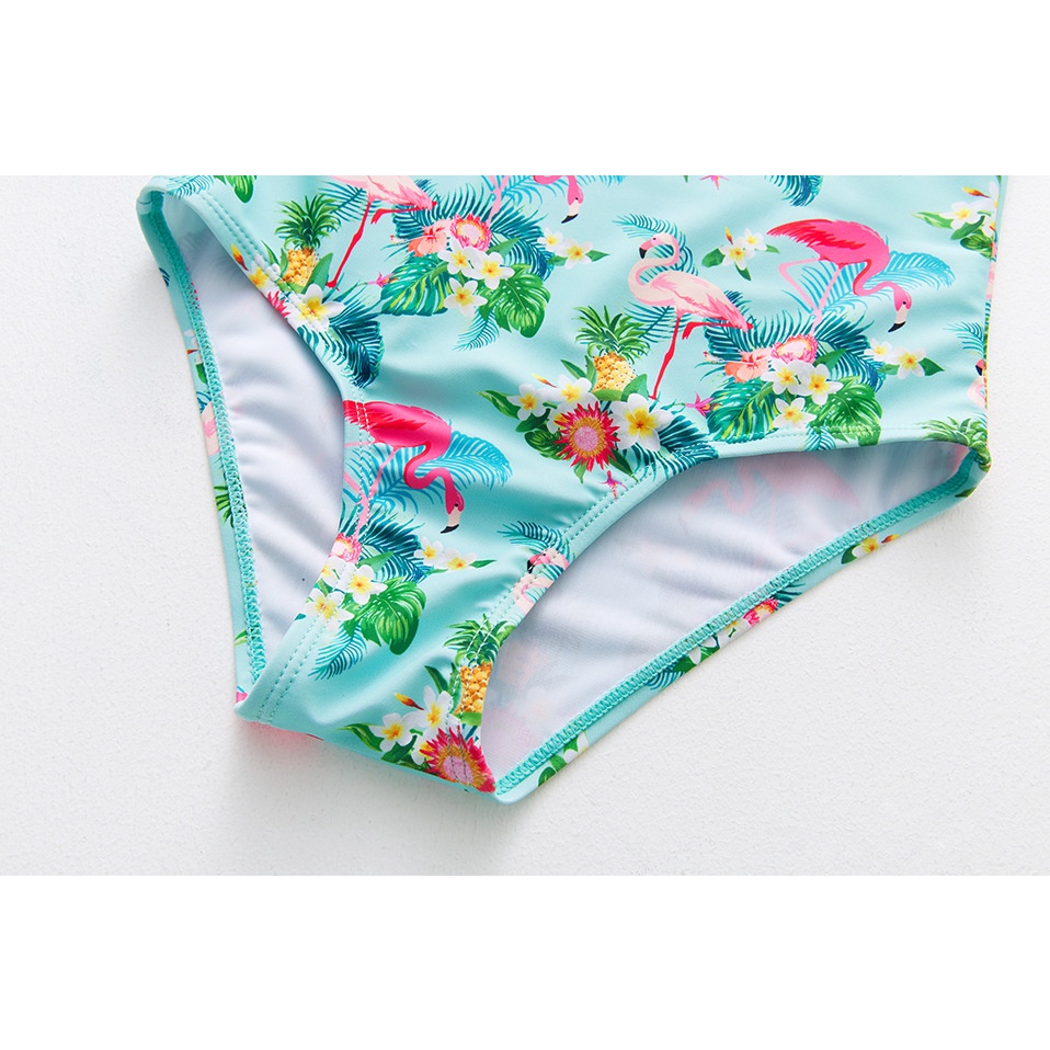 Bộ Đồ Bơi In Hình Chim Hồng Hạc Xinh Xắn Cho Bé Gái