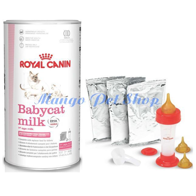 Royal Canin Babycat Milk - Sữa Dành Cho Mèo Sơ Sinh Kèm Bộ Dụng Cụ Chăm Sóc Mèo Con Hộp 3 Gói 100Gr