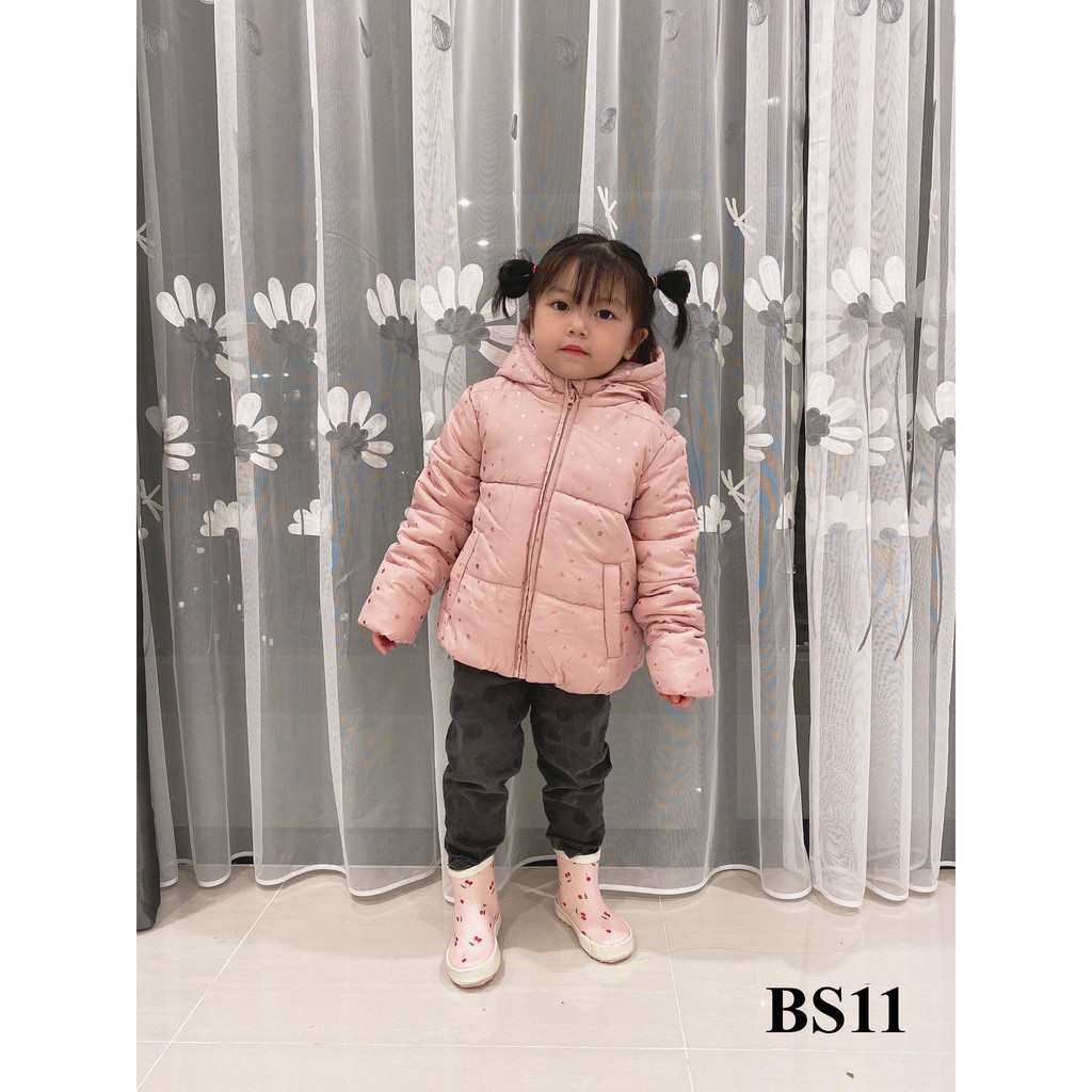 * Mã BS11: Áo phao bé gái hai màu in sao Real Kids xuất dự xịn đét, áo đẹp quá bé mặc lên rất đáng yêu