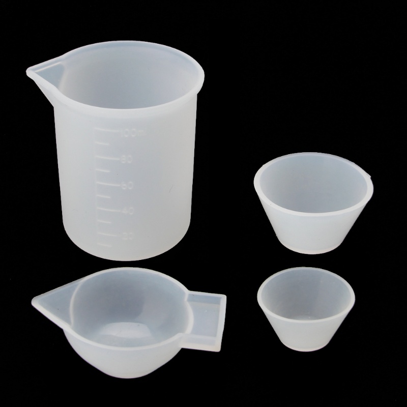 Bộ 4 Cốc Đo Lường Bằng Silicone Epoxy Resin Sáng Tạo