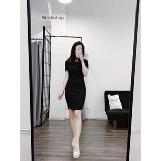 . 📌 giá sỉ 📌 đầm body len gân viền cổ..