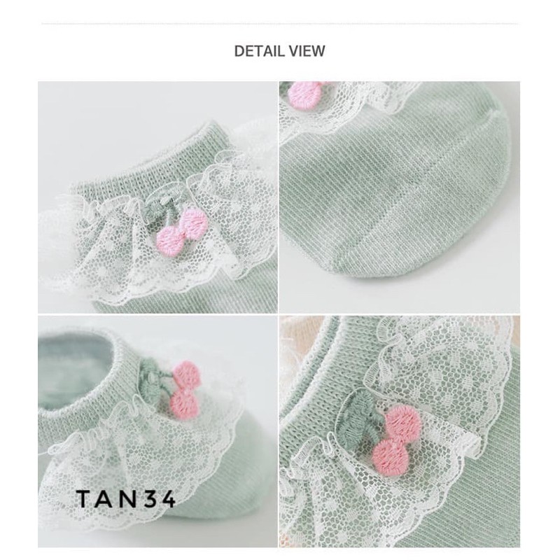 Tất cổ ngắn nơ cherry TAN34 cho bé
