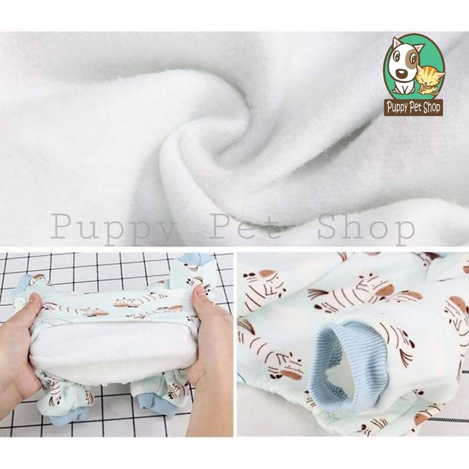 Bộ Liền Pijama Lót Nỉ Cho Chó Mèo