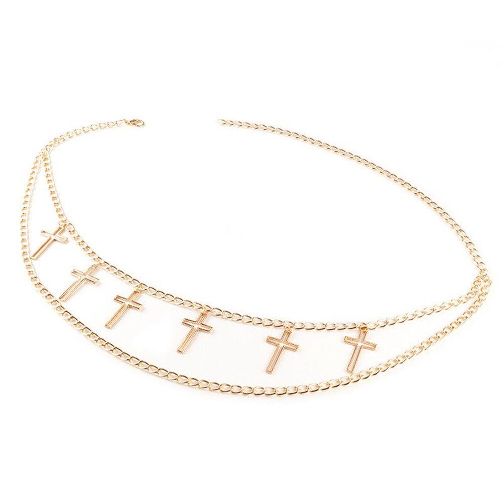 Dây Xích Đeo Cơ Thể Nhiều Lớp Hình Chữ U Bằng Kim Loại Phong Cách Punk Quyến Rũ