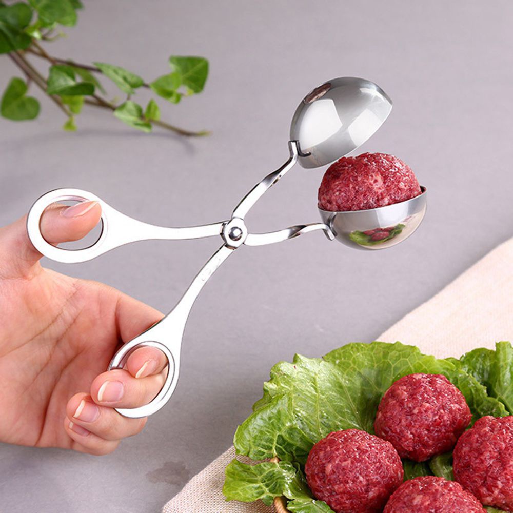 Khuôn Làm Thịt Viên Bằng Thép Không Gỉ Chống Dính Thiết Kế Đục Lỗ Tiện Dụng Diy