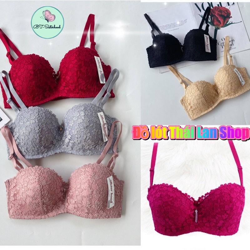 Áo lót nữ Thái Lan Sisterhood 284, chất ren mịn, mút vừa, có gọng, Cup ngang B, dành cho quả ngực lớn có độn, Leblur | BigBuy360 - bigbuy360.vn