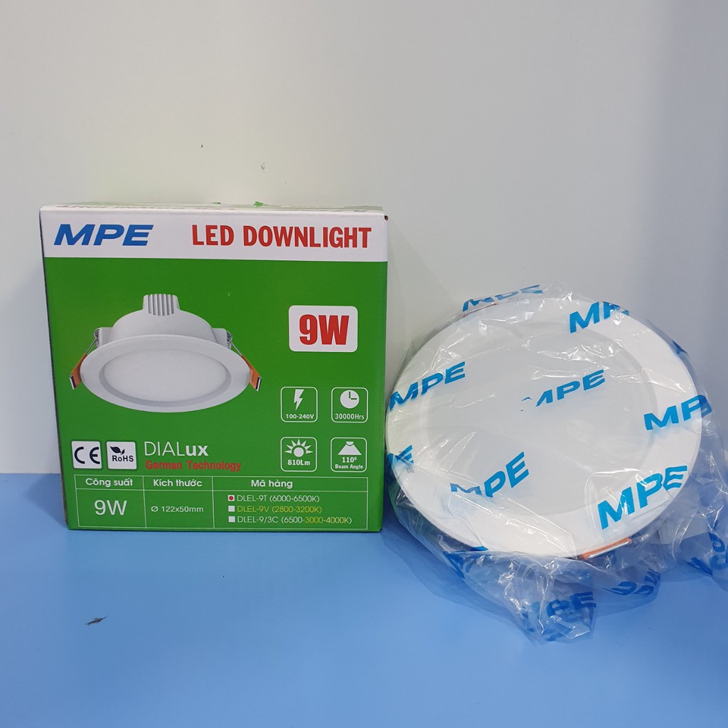 Đèn Led Downlight DLB Chính Hãng MPE 9W Ốp Trần Thạch Cao Bảo Hành 2 Năm