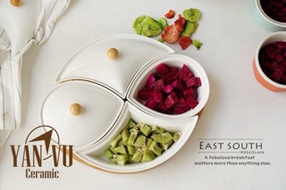 Khay mứt sứ trắng cao cấp