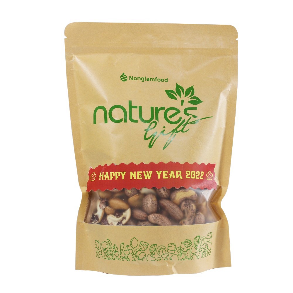 Hạt Điều Bình Phước Rang Củi Nonglamfood Túi 454g | Túi lớn siêu tiết kiệm