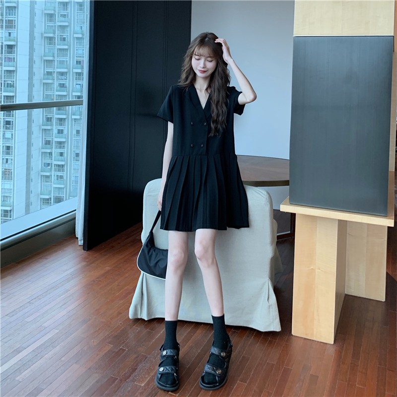 Đầm tay ngắn Xiaozhainv có cổ phong cách cổ điển | BigBuy360 - bigbuy360.vn