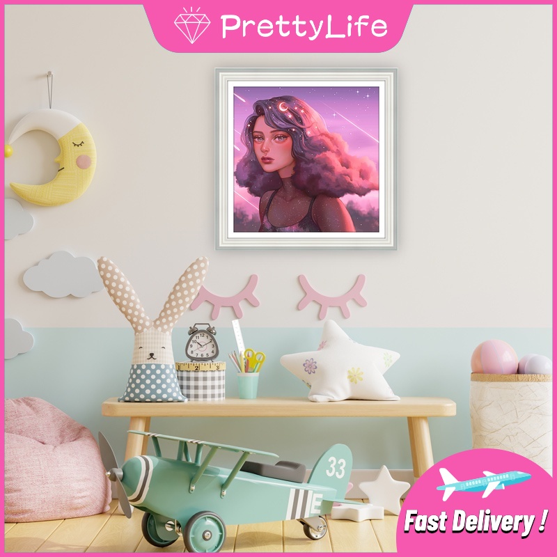 Bộ Tranh Đính Đá 5D Họa Tiết Chân Dung Độc Đáo DIY Kích Thước 30X30Cm