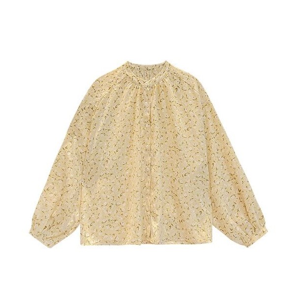 Áo Sơ Mi Hoa Tay Dài Kiểu Dáng Nhẹ Nhàng Thanh Lịch Cho Nữ | BigBuy360 - bigbuy360.vn