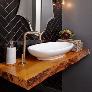 Bàn Lavabo tấm gỗ tự nhiên