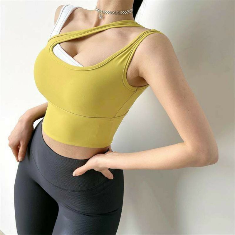 ÁO BRA TẬP GYM, YOGA NỮ - BRA THUN CAO CẤP LỆCH VAI ( Hàng xịn ) B1