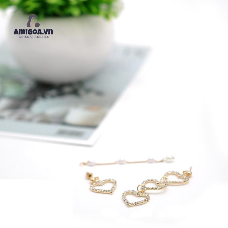 Khuyên Tai Nữ Trang Dáng Dài Tạo Hình Trái Tim Độc Đáo