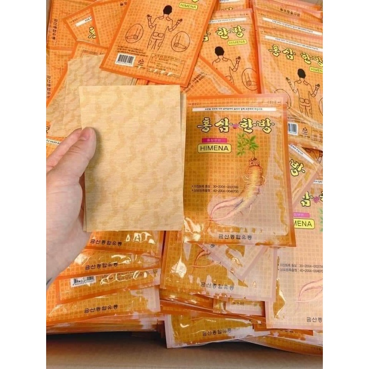Cao Dán Hồng Sâm Giảm Đau Nhức Xương Khớp 20 Miếng/Túi Himena Hàn Quốc