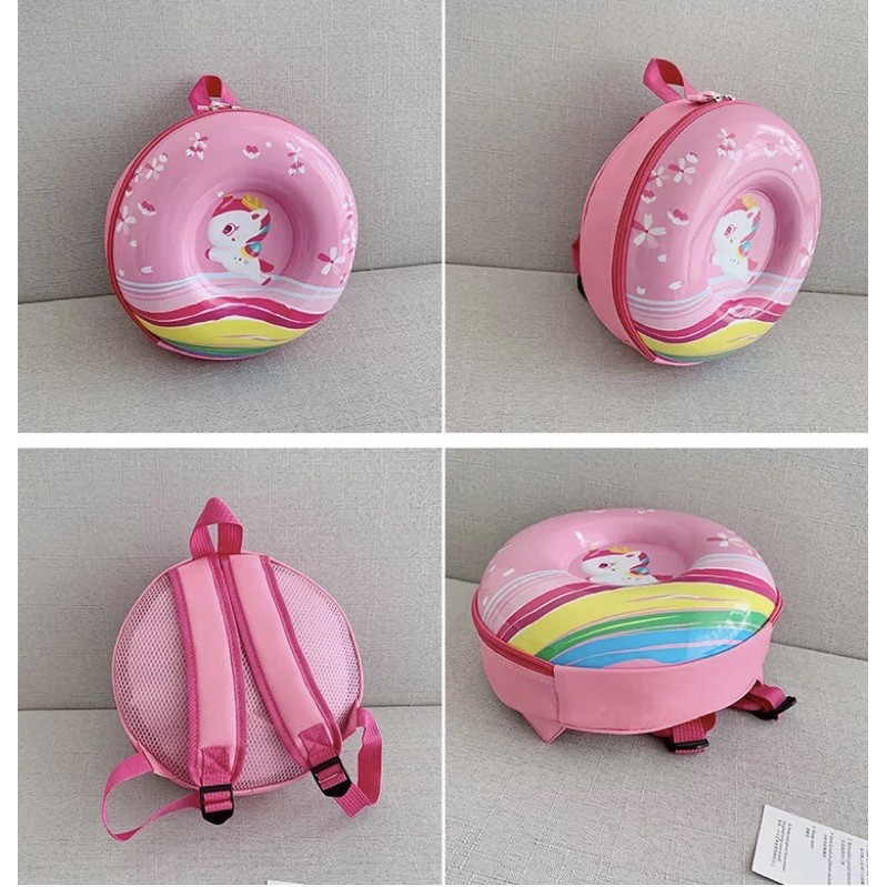 Balo bé gái hình tròn pony hồng cầu vồng siêu đáng yêu