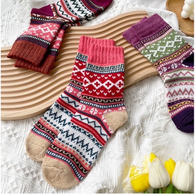 [TonaShoe] Tất Thổ Cẩm Hoạ Tiết Vintage Nam Nữ M1