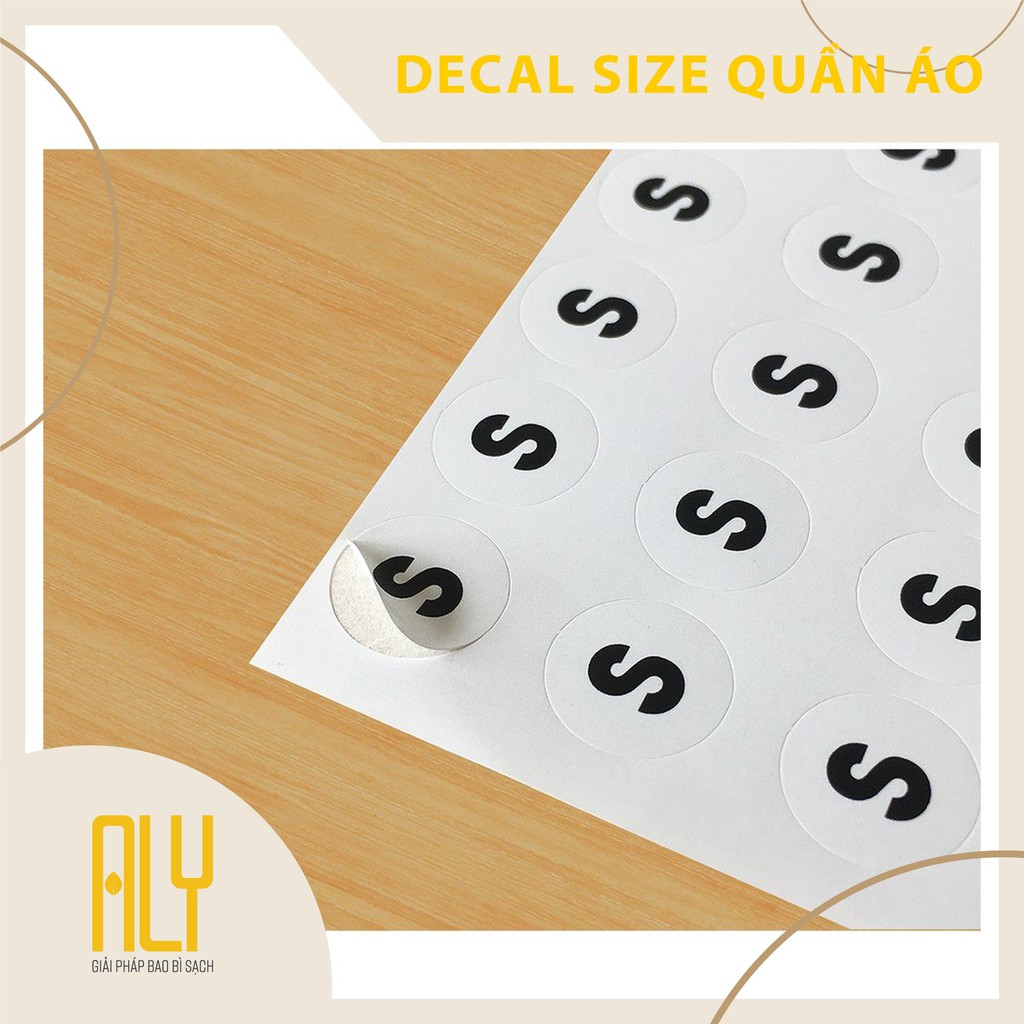 Decal size S dành cho quần áo 96 miếng
