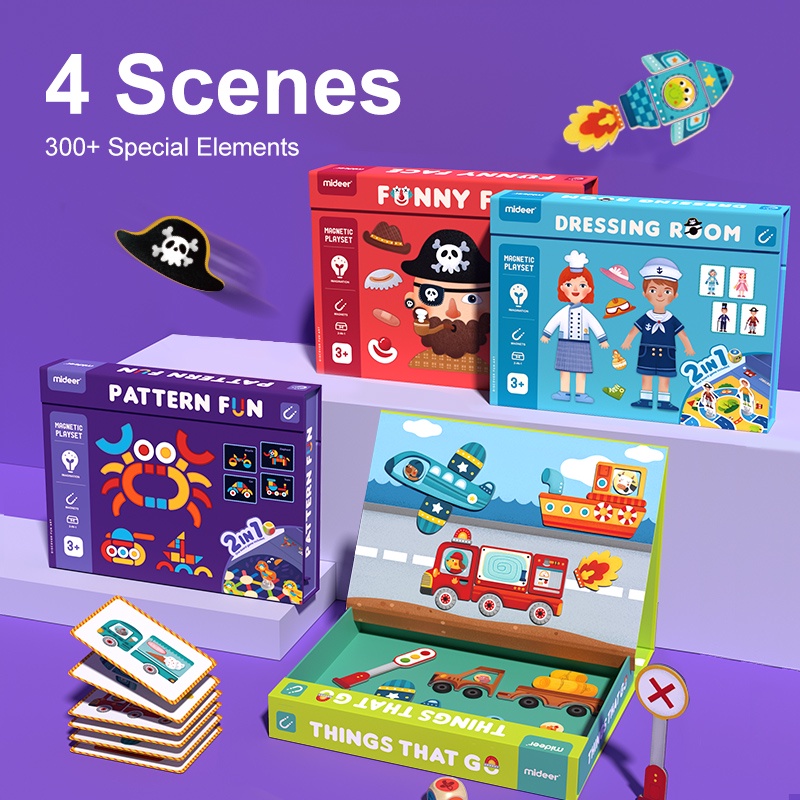 Đồ Chơi Ghép Hình Nam Châm Phiên Bản Mới Gồm Bao Gồm Trò Chơi BoardGame - Mideer Magnets Toys