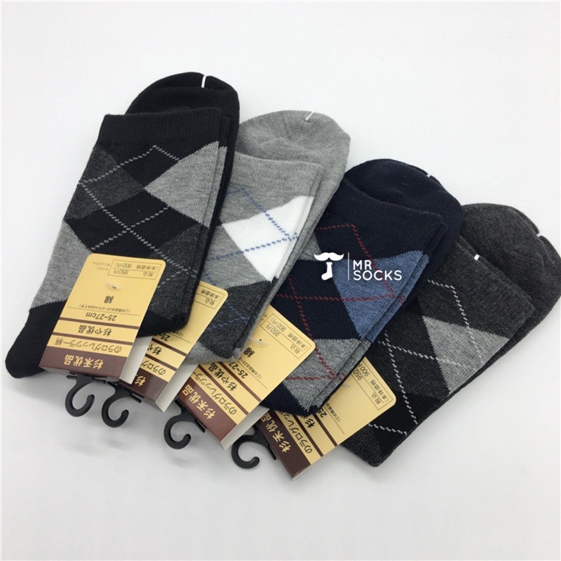 Tất cổ cao quả trám mix giày tây cotton cao cấp thời trang hàn quốc giá rẻ dành cho nam MRSOCKS VC064