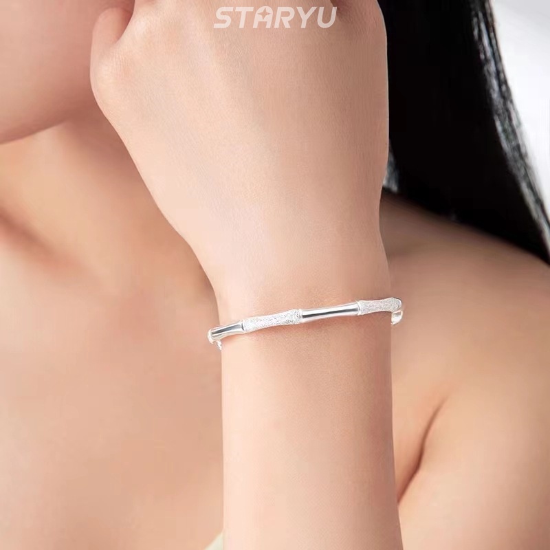 Vòng Tay Bạc 925 Hình Cây Tre Có Thể Điều Chỉnh Kích Cỡ Dành Cho Nữ