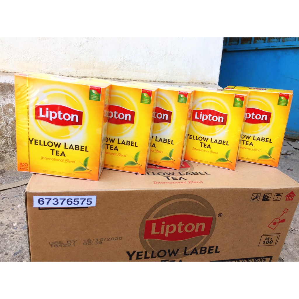 [Hoả Tốc] (GIÁ 80.000Đ/HỘP) COMBO 5 Hộp Trà LIPTON túi lọc 100 gói Nhãn vàng Yellow Label Tea siêu tiết kiệm