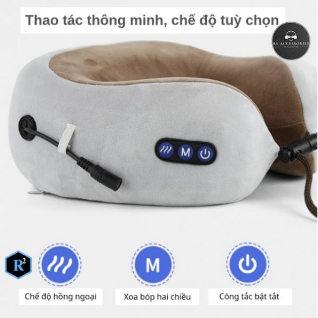 Gối Massage Cổ Chữ U Pin Sạc