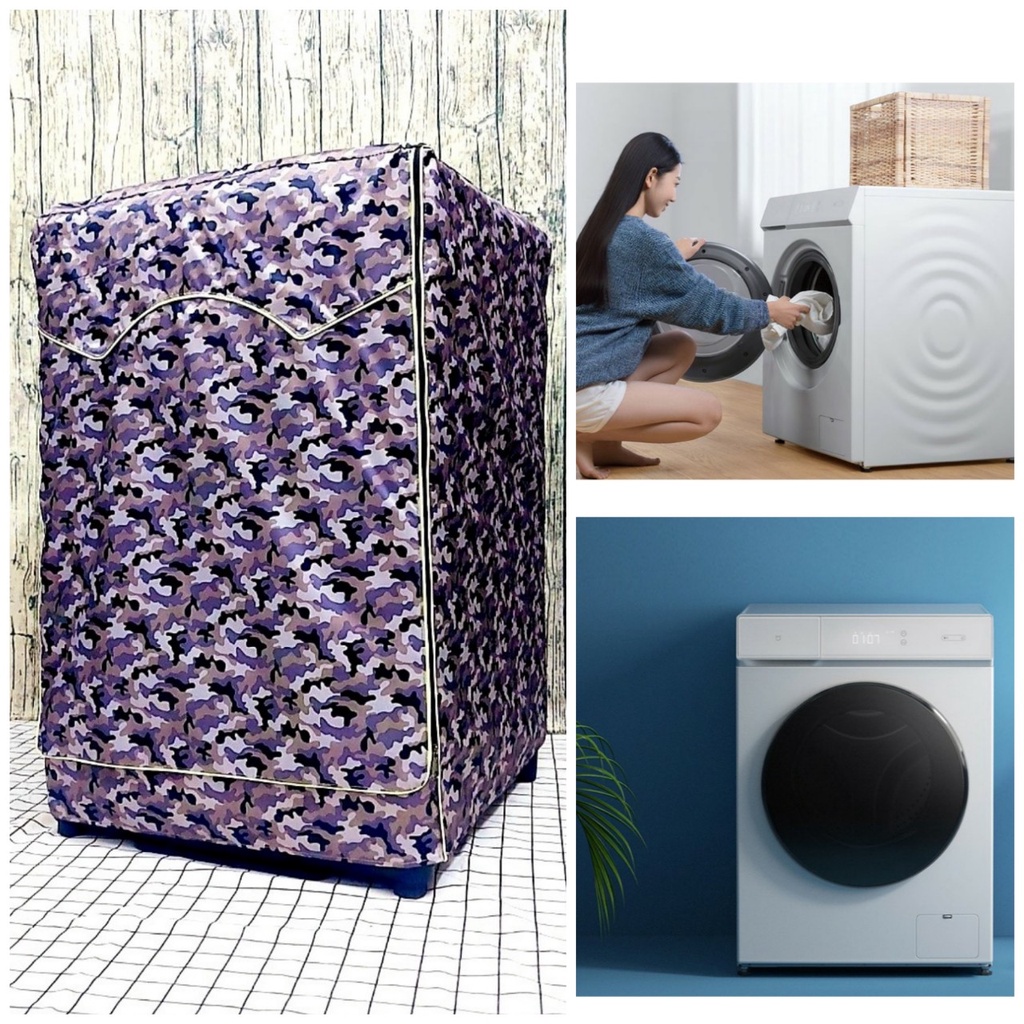 [LOẠI XỊN] Áo trùm máy giặt vỏ bọc loại cửa ngang  7kg 8kg 9kg - vải bao chùm chống bụi  (mẫu như hình)