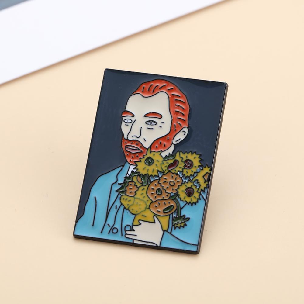 Trâm Cài Áo Hình Tranh Van Gogh Bằng Hợp Kim