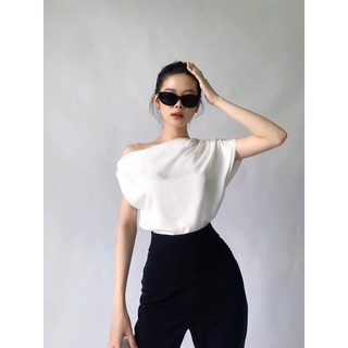 VELLE DESIGN Áo lụa cổ đổ Isa chất lụa nhung hongkong cao cấp