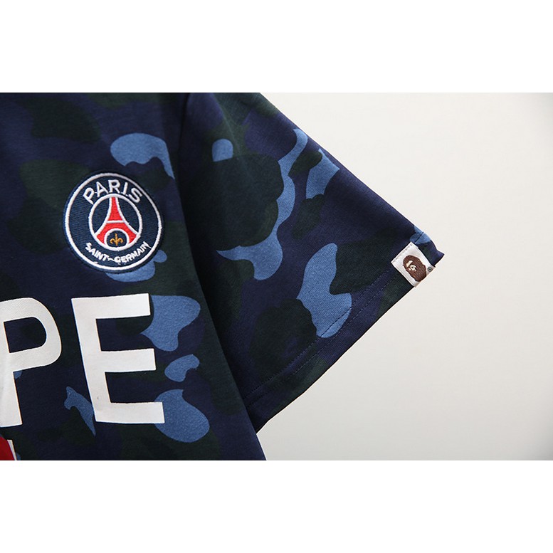 Mới Áo Thun BAPE PSG Họa Tiết Rằn Ri Cho Nam Và Nữ