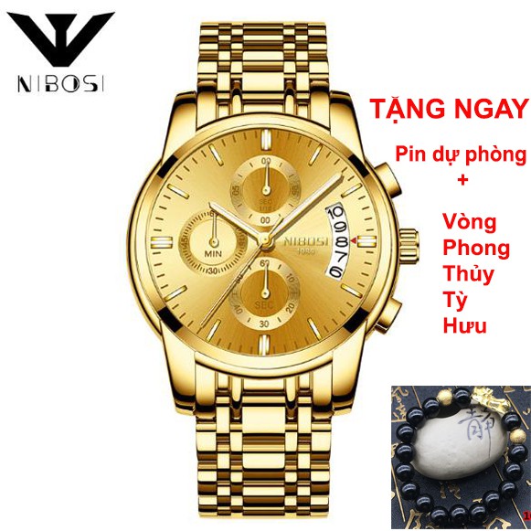 Đồng hồ Nam Nibosi 1985 100% chính hãng, hàng fullbox, máy full kim