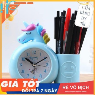 Đồng hồ để bàn học có báo thức - Đồng hồ ngộ nghĩnh kèm ống cắm bút - Best Home