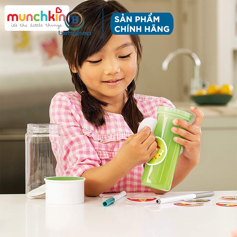 Cốc 360 Độ Chống Đổ Giữ Nhiệt Kèm Sticker Munchkin (266ml) Phù Hợp Cho Bé Từ 18 Tháng Tuổi Trở Lên.
