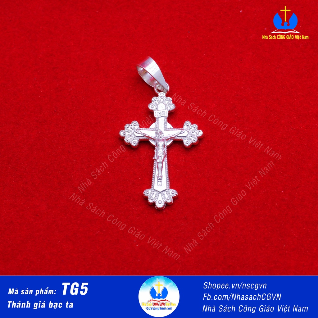 Thánh giá bạc ta - Mặt dây chuyền  TG5 cho nam nữ, trẻ em - Quà tặng Công Giáo