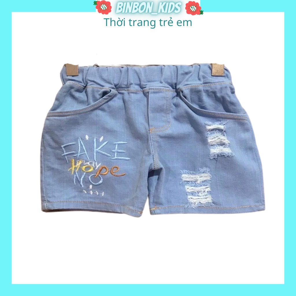 Quần Sooc Jean,Quần Đùi FAKE Cho Bé Trai Và Bé Gái Từ 10-25kg.Set quần trẻ em FK2104 BINBON KIDS