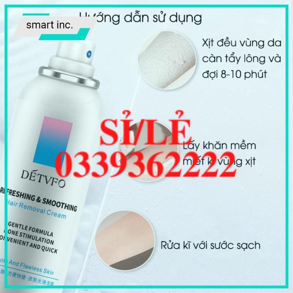 [ CHÍNH HÃNG ] Xịt tẩy lông DETVFO không đau lành tính dịu nhẹ kem tẩy lông nách, tay, chân, lưng dạng xịt 150ml