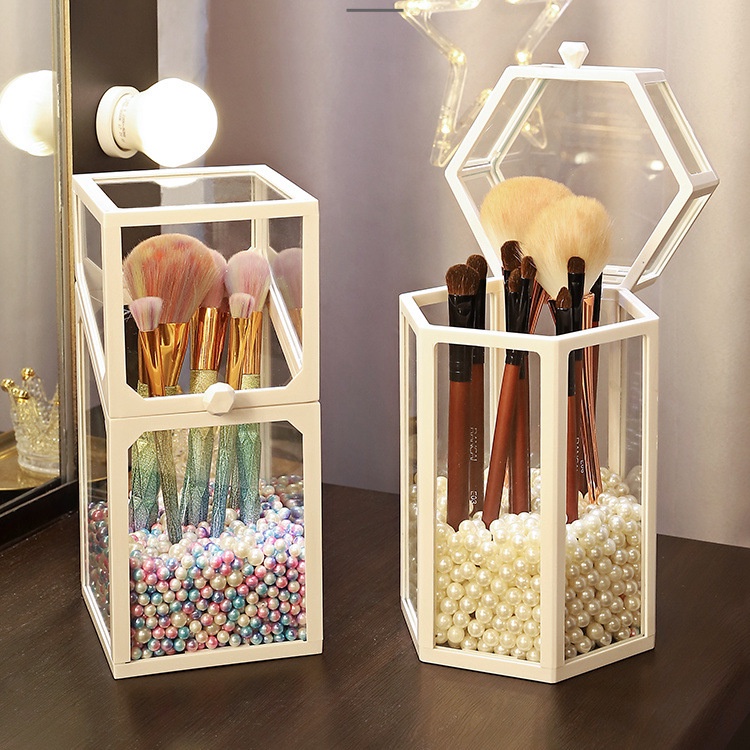 Hộp Đựng Cọ Trang Điểm Cao CấpThuỷ Tinh Sang Trọng