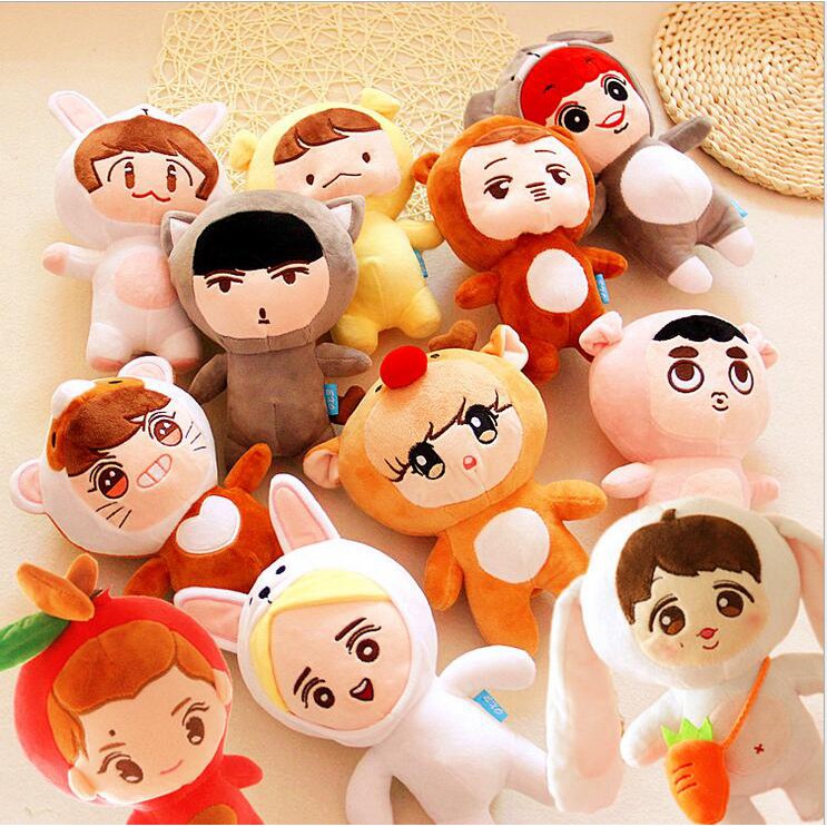 Đồ chơi nhồi bông hình Kpop EXO ChanYeol Kris Kai Sehun Luhan BaekHyun Suho Lay D.O