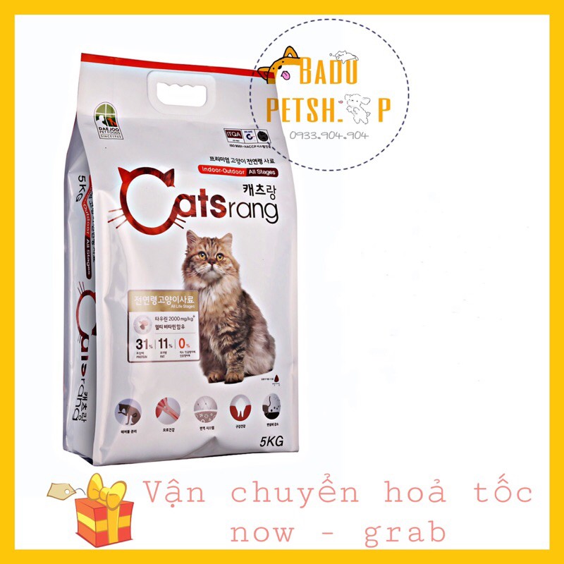 Hạt Catsrang 5kg cho mèo ❤️ freeship ❤️ hạt catsrang Hàn Quốc cho mèo mọi lứa tuổi