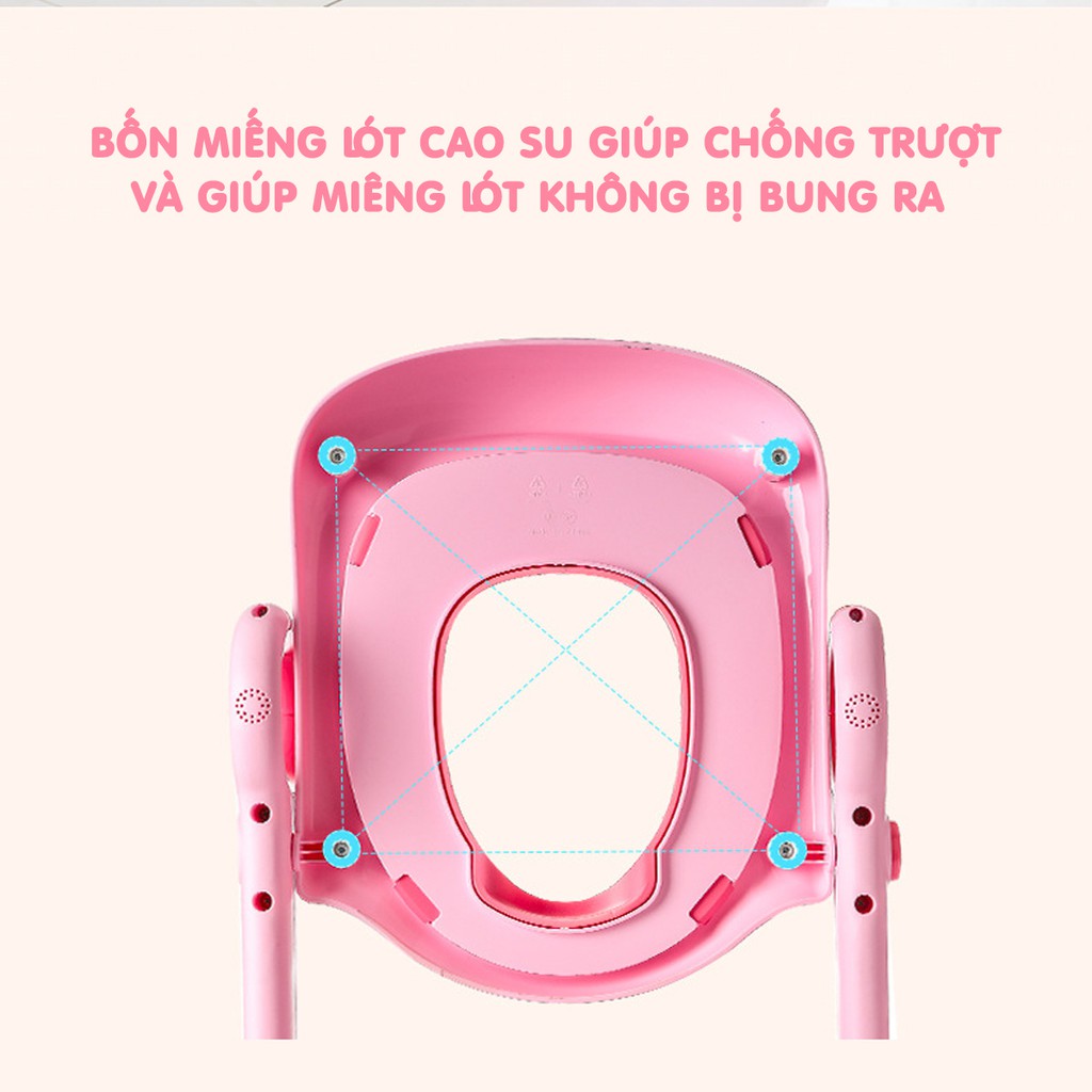 Thang bô kèm nắp lót bồn cầu gấp gọn phù hợp cho bé từ 2 tuổi thương hiệu Babyhop