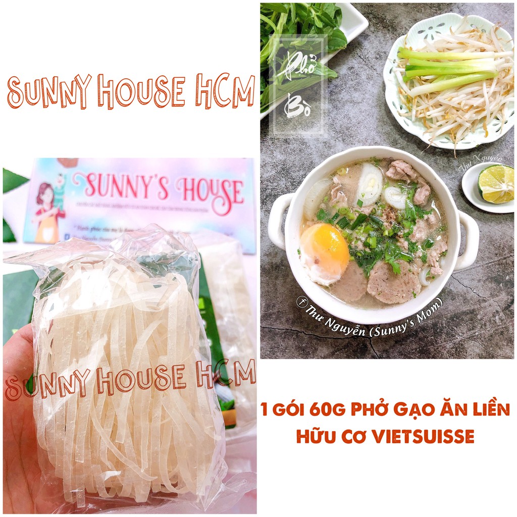 Phở gạo hữu cơ ăn liền Vietsuisse gói nhỏ 60g