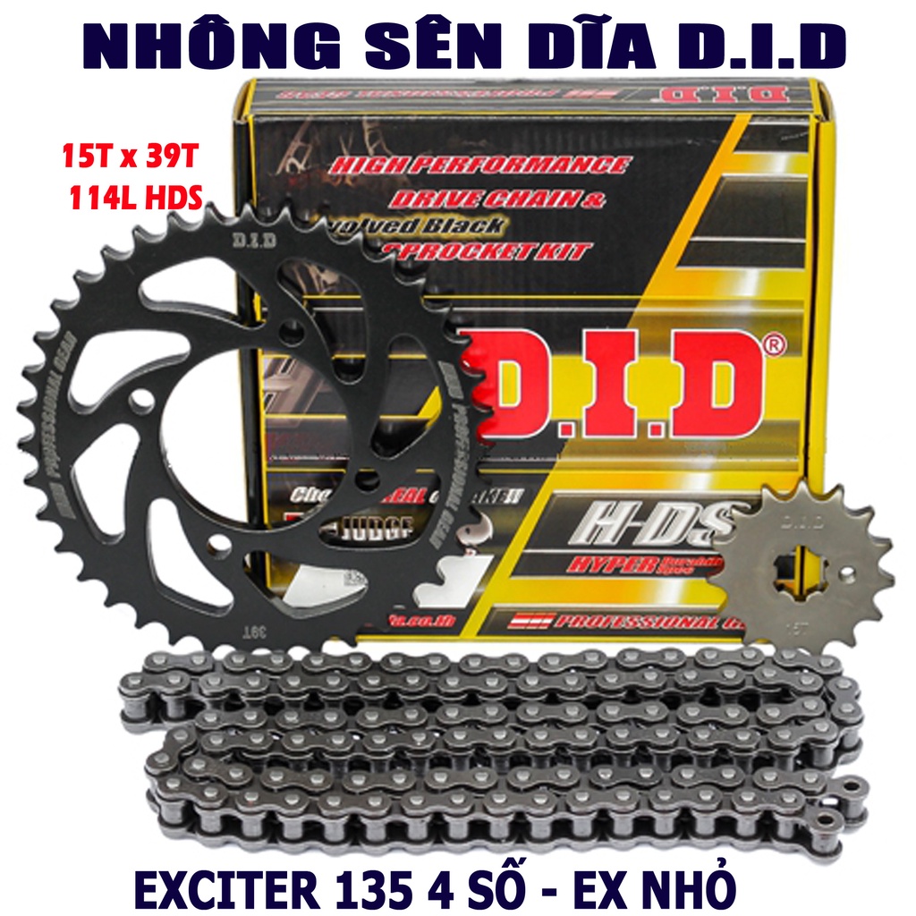 Nhông sên dĩa Exciter 135 2010 - Sên đen 10ly DID HDS - Thái Lan