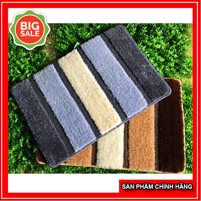 Thảm Lau Chân Siêu Thấm 5 Sọc , Thảm Chùi Chân Nhà Tắm