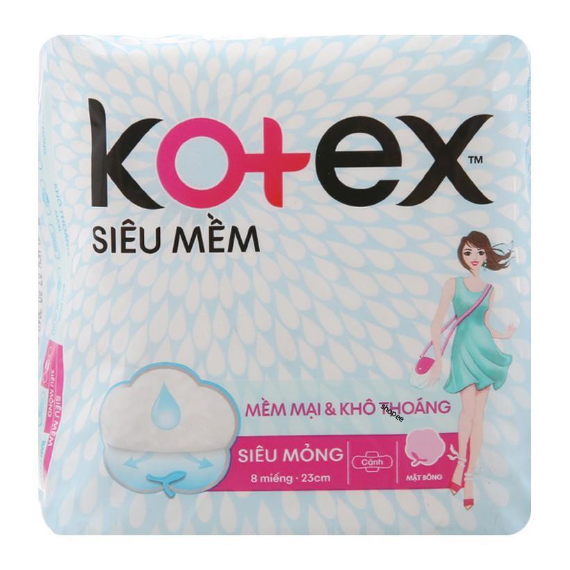 Băng vệ sinh Kotex siêu mềm siêu mỏng cánh 23cm 8 miếng