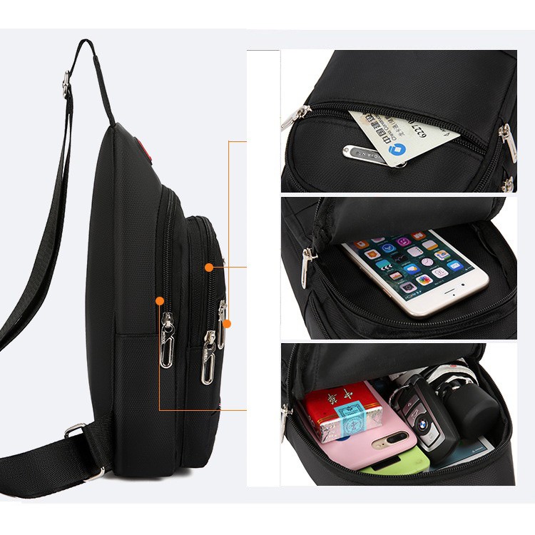 [Mã 2611THTRANG100K hoàn 10% xu đơn 99K] Túi đeo chéo nam vải canvas chống nước 3 ngăn phong cách Hàn Quốc | BigBuy360 - bigbuy360.vn