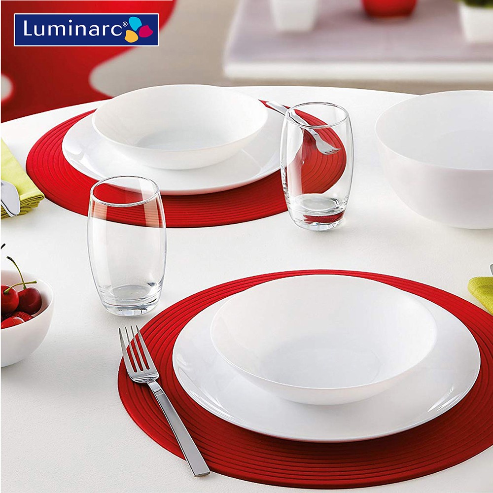 Đĩa  thủy tinh sâu lòng Luminarc Diwali 20cm D6907, dùng lò vi sóng và máy rửa bát | Hàng chính hãng