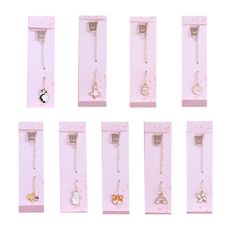 Thẻ Đánh Dấu Sách Hình Thỏ Và Cầu Vồng Bằng Kim Loại