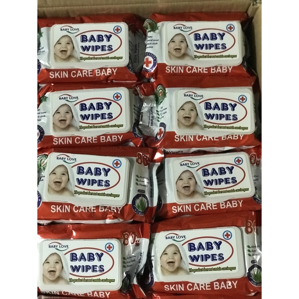 Combo 5 Gói Khăn Giấy Ướt Baby Wipes Bịch 80g